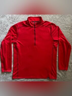 PATAGONIA POLARTEC Pullover Shirt RED Long Sleeve Zipper Front Mens Size L